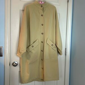 Madewell Structured Terry Longline Coat Pale Lichen (Yellow) EUC